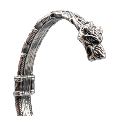 Celtic Wolf Torc/Bangle - .925 sterling silver