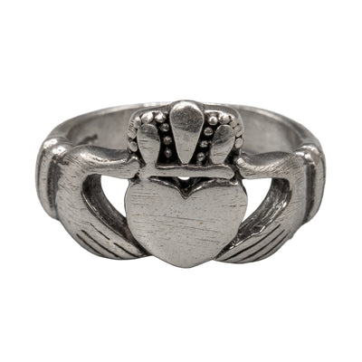 Lovely Claddagh ring handmade from 925 sterling silver in our Devon, UK workshop. Irish Claddagh rings symbolise love, loyalty & friendship.  The heart in the centre represents love, the crown on top of the heart represents loyalty and the 2 hands holding the heart represent friendship.
