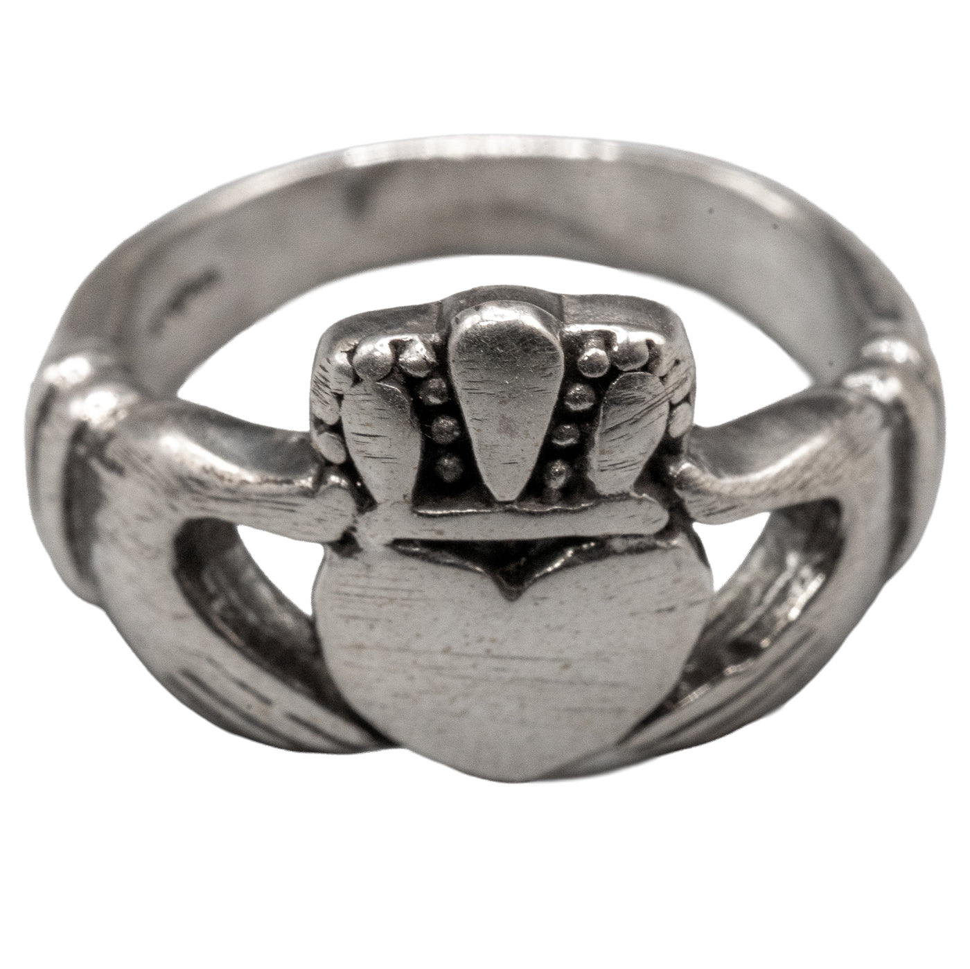Lovely Claddagh ring handmade from 925 sterling silver in our Devon, UK workshop. Irish Claddagh rings symbolise love, loyalty & friendship.  The heart in the centre represents love, the crown on top of the heart represents loyalty and the 2 hands holding the heart represent friendship.
