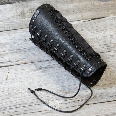 Genuine Crocodile Skin Wide Leather Wrist Cuff Biker Celtic Viking Archery Larp