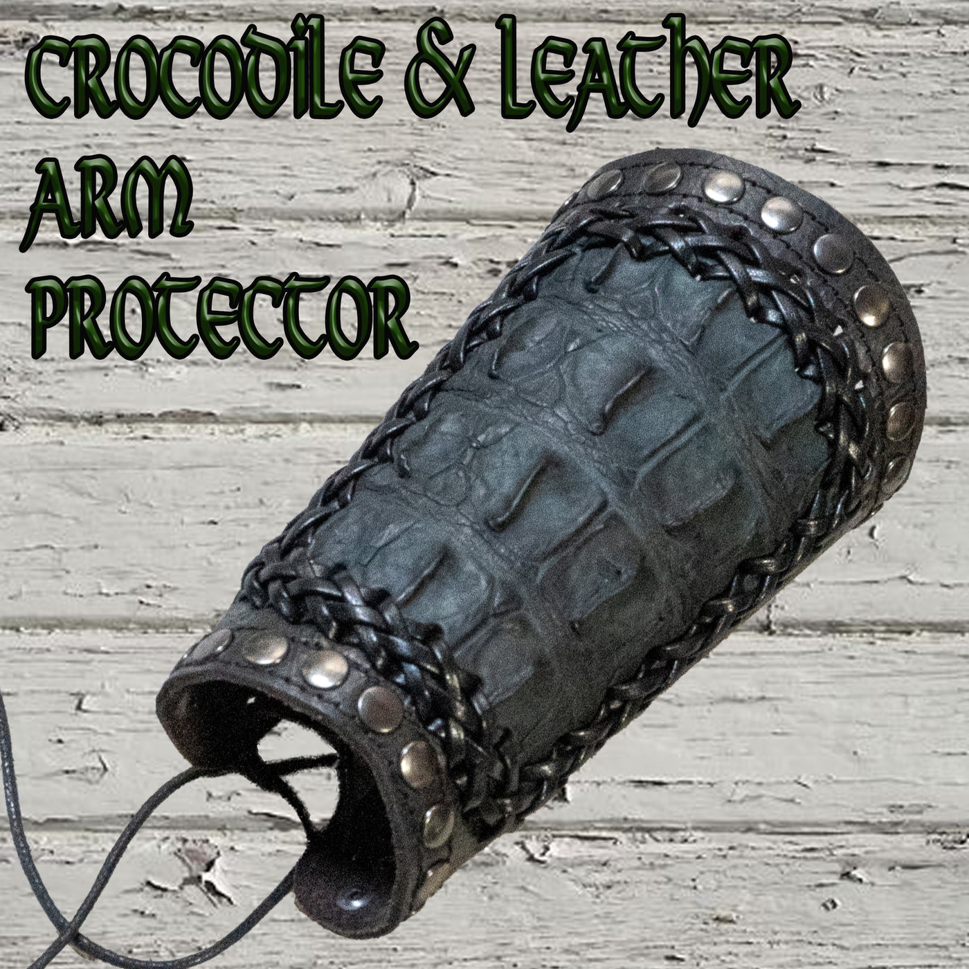 Genuine Crocodile Skin Wide Leather Arm Protector