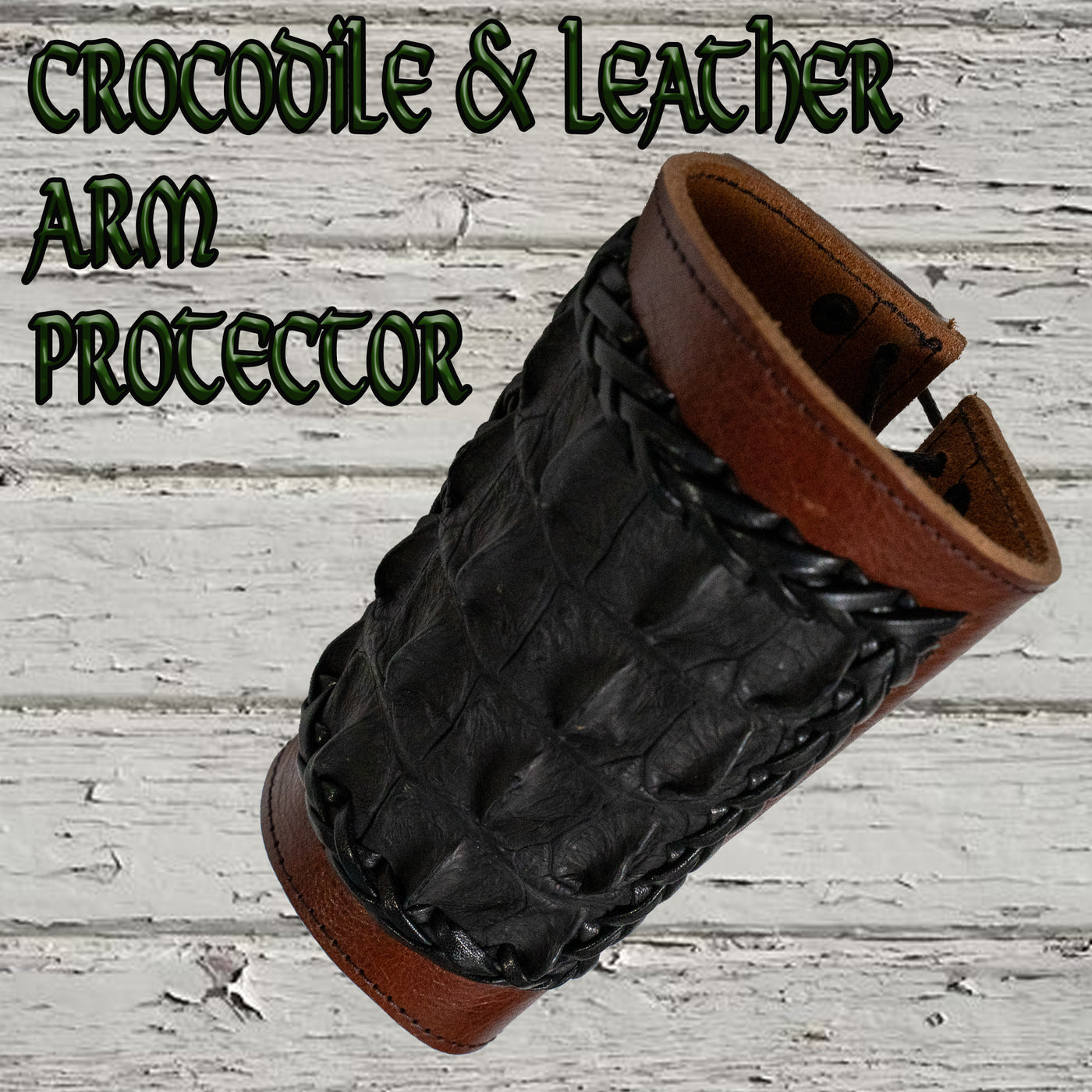 Genuine Crocodile Skin Wide Leather Arm Protector