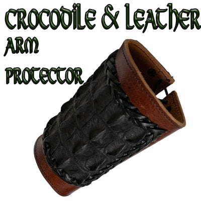 Genuine Crocodile Skin Wide Leather Arm Protector