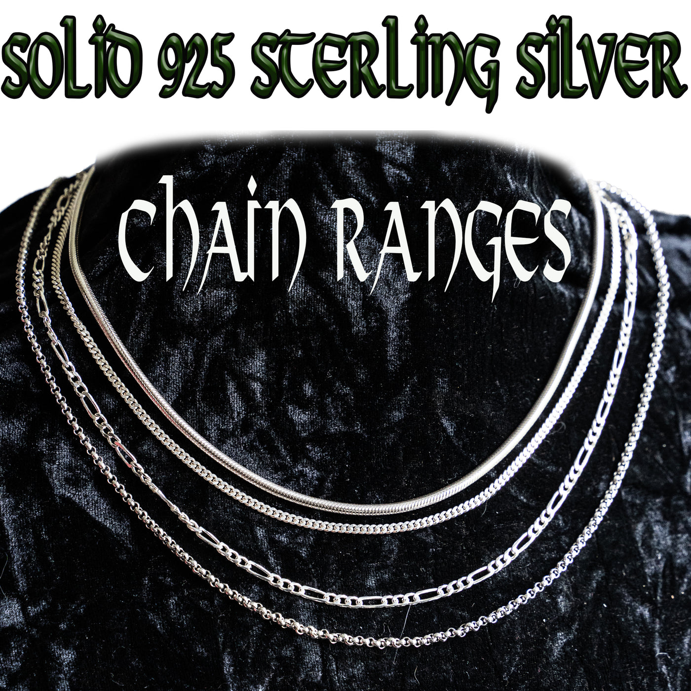 Belcher, Curb & Snake Chain - 925 Solid Sterling Silver