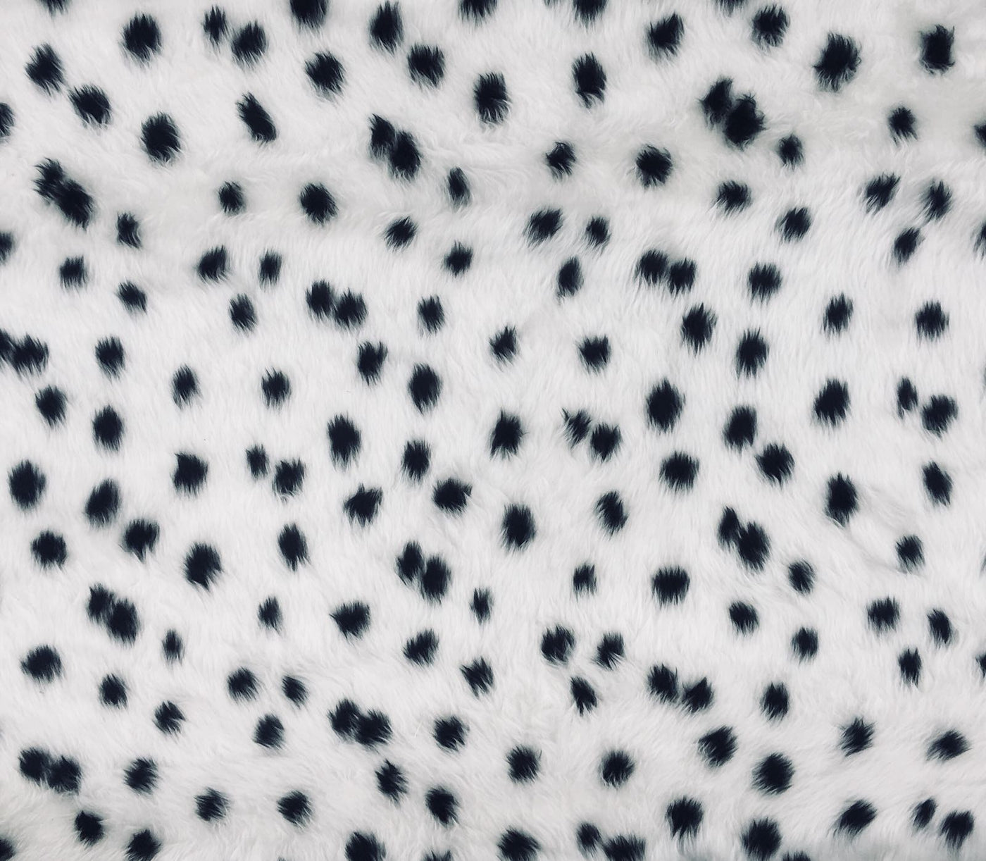 Dalmatian Faux Fur Fabric - Sample (approx. 10cm x 10cm)