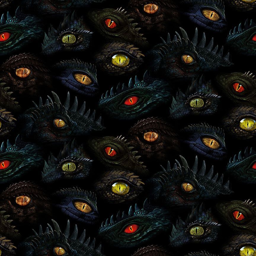 Dragon's eyes in a random overlapping pattern 21" x 21" bandana handmade from 100% cotton