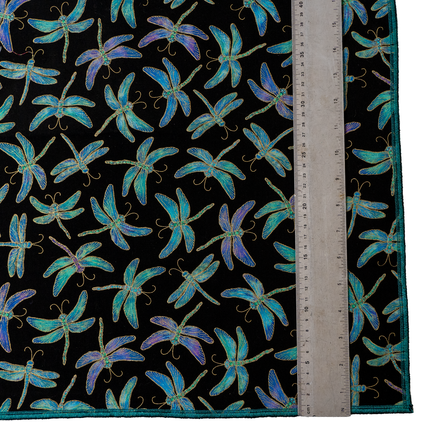 Handmade bandana with a beautiful dragonfly fabric, dragonflies in shades of blues, greens & purples