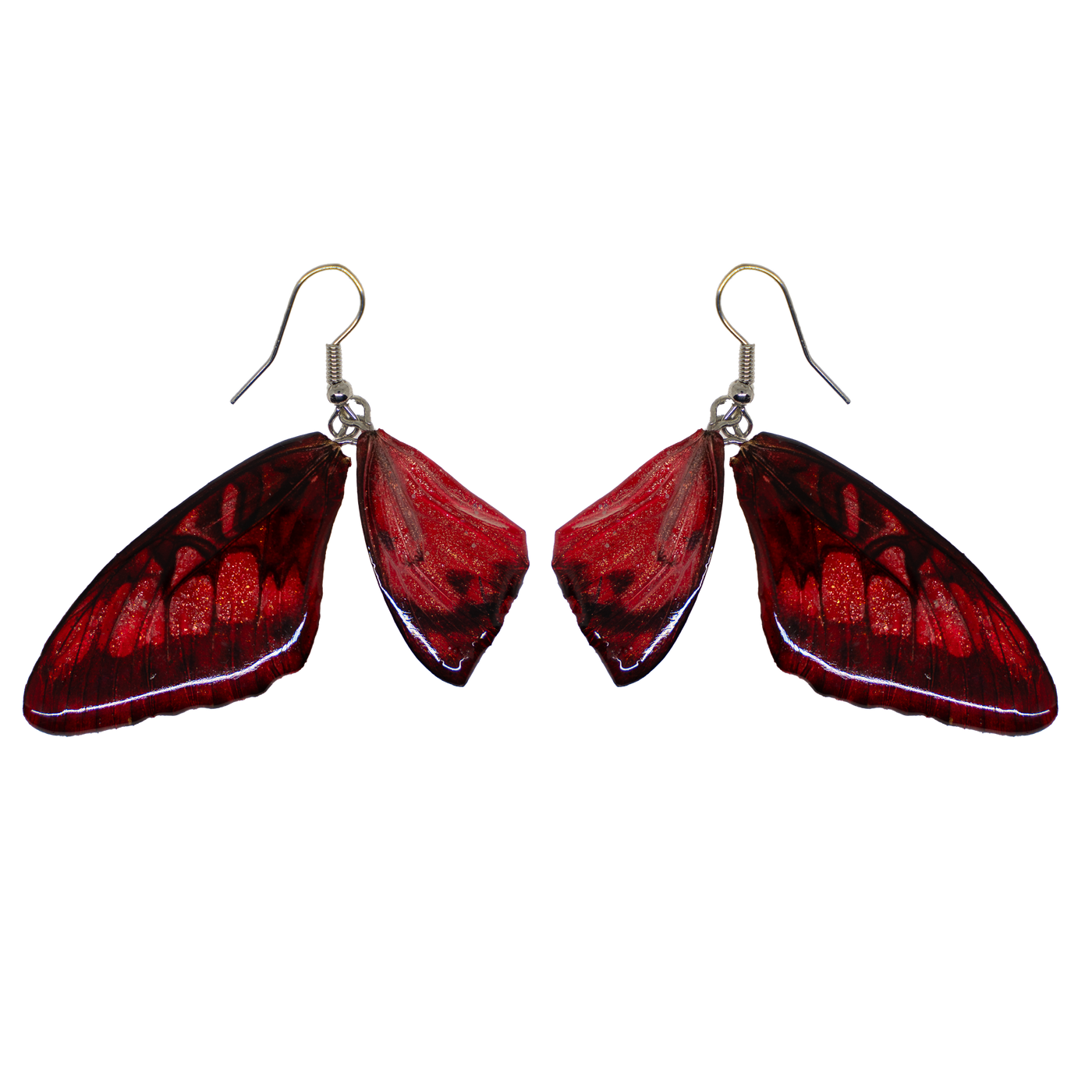 Real Butterfly Earrings -  .925 sterling silver