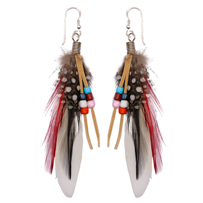 Feather & Bead Earrings