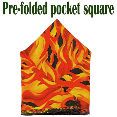 Flames Pocket Square & Bow Tie