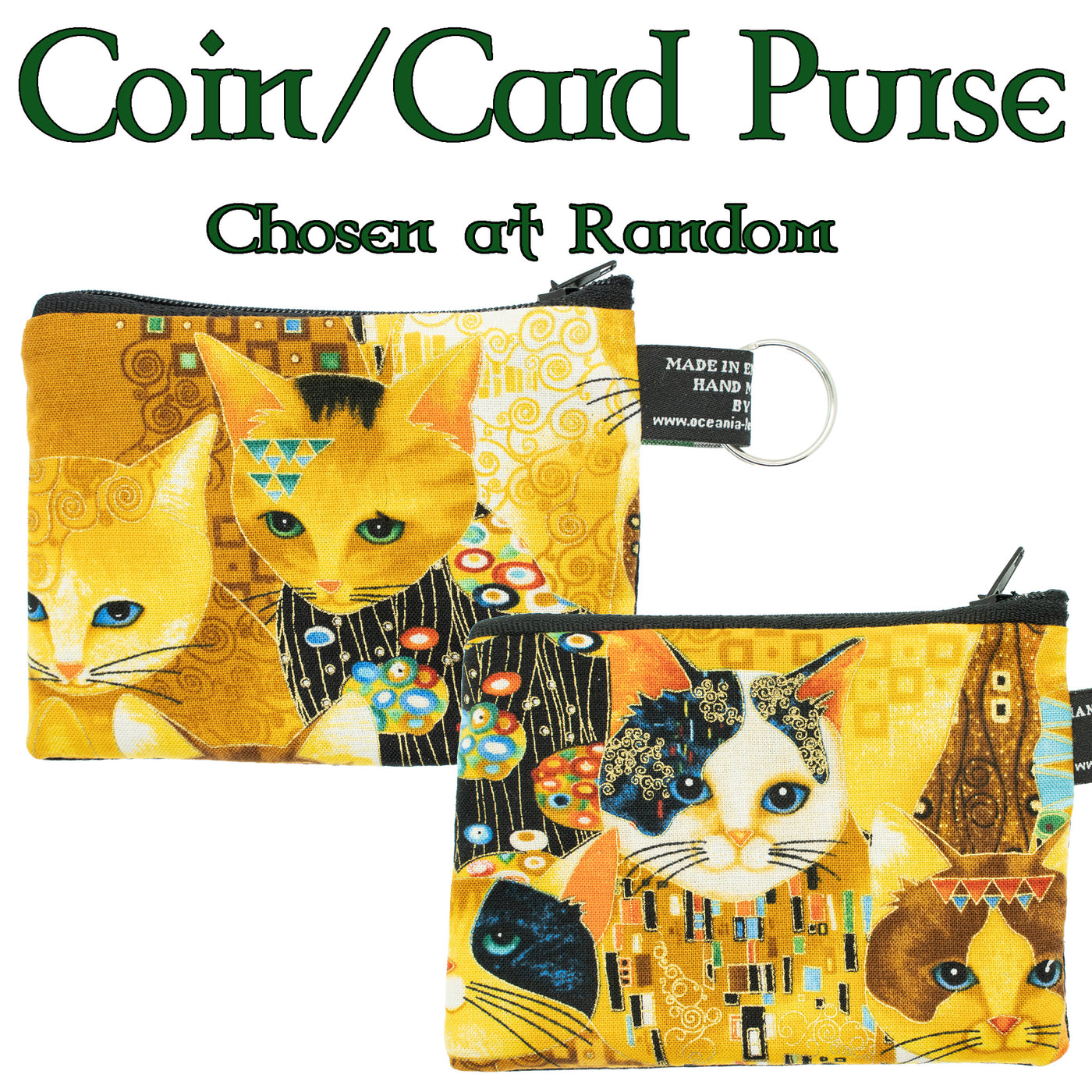 Golden Bejewelled Cat Coin & Card Purse