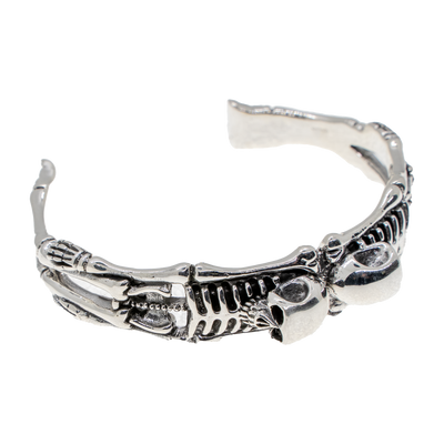 Double Trouble Skeleton 925 silver bangle