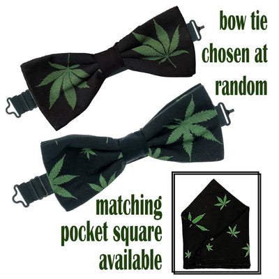 Hemp Leaf Bow Tie & Pocket Square