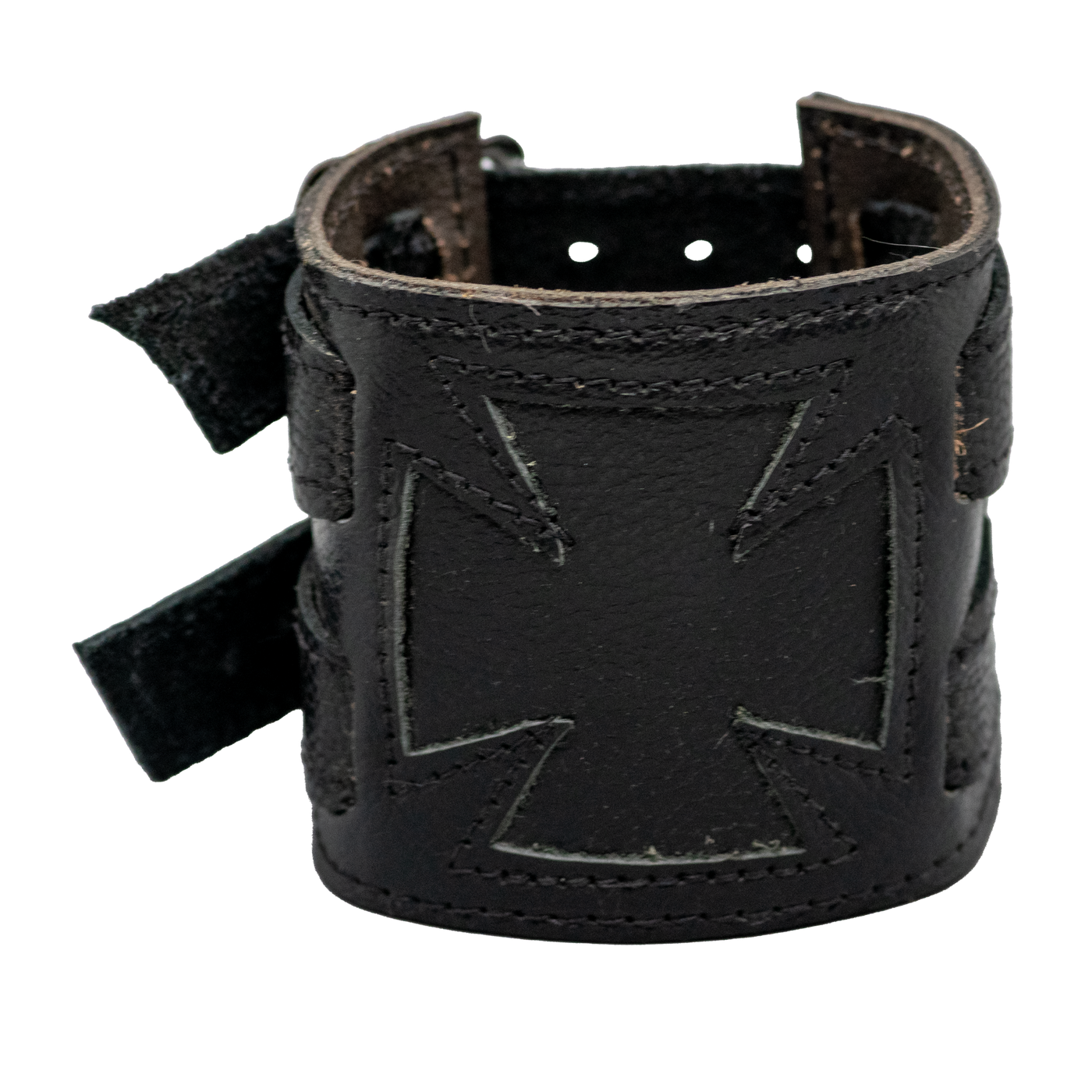 Iron Cross Leather Wristband