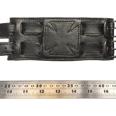 Iron Cross Leather Wristband