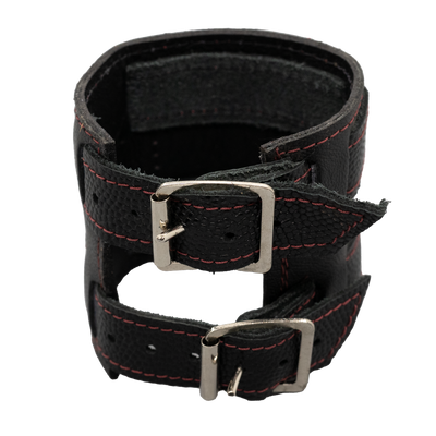 Leather Iron Cross Wristband