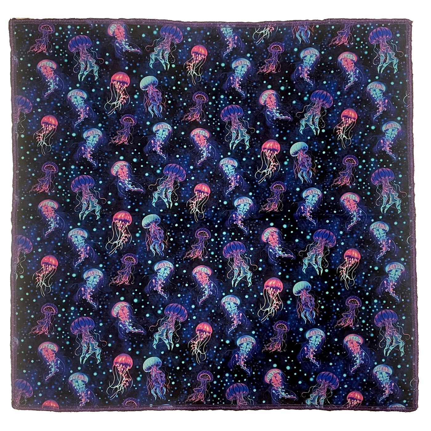 Jellyfish bandana in beautiful shades of blues, purples & aquas. handmade from 100% cotton
