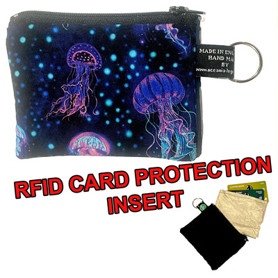Jellyfish Coin & Card Purse with optional RFID Protection