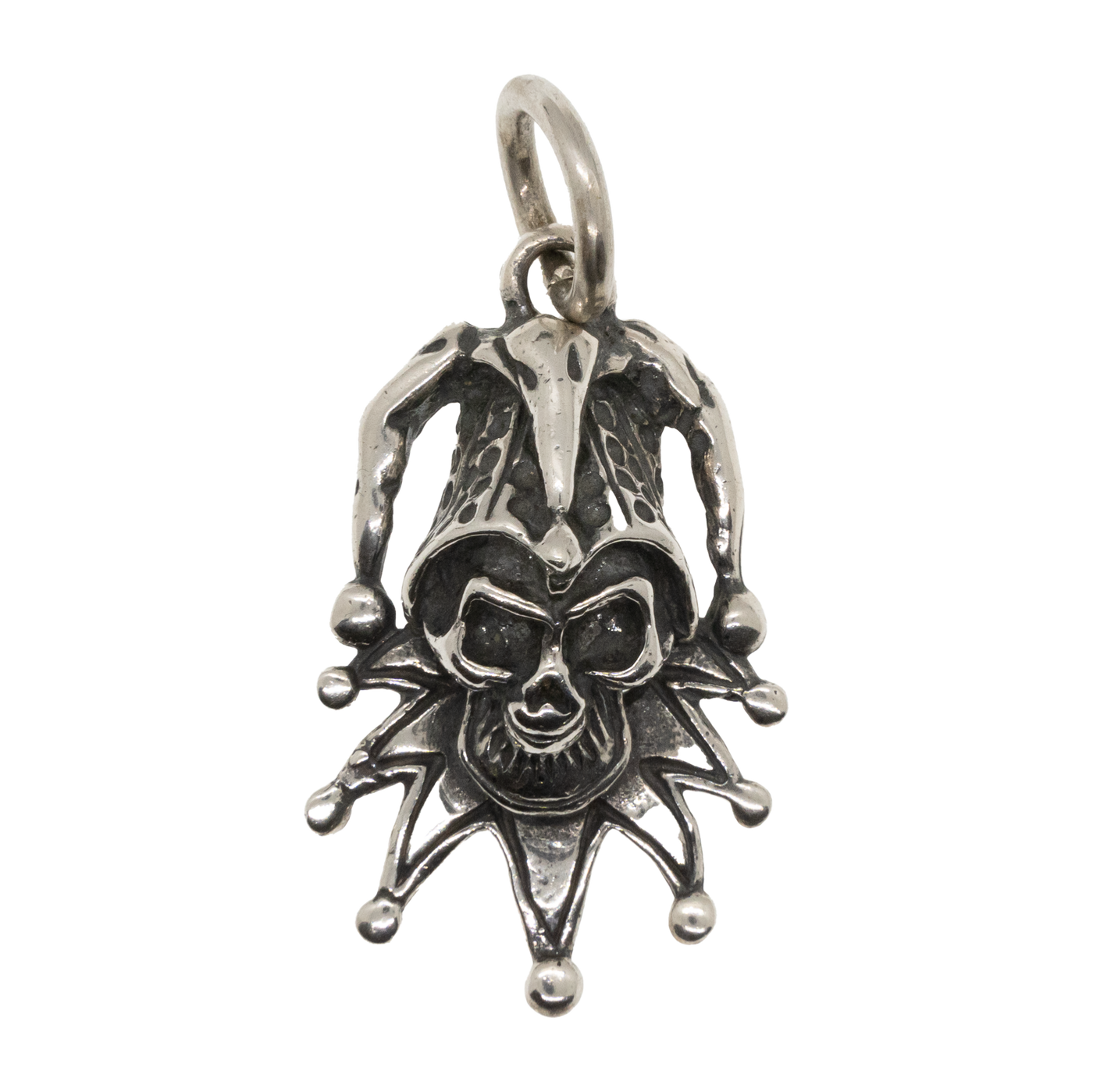 Jester Skull Pendant 925 Sterling Silver