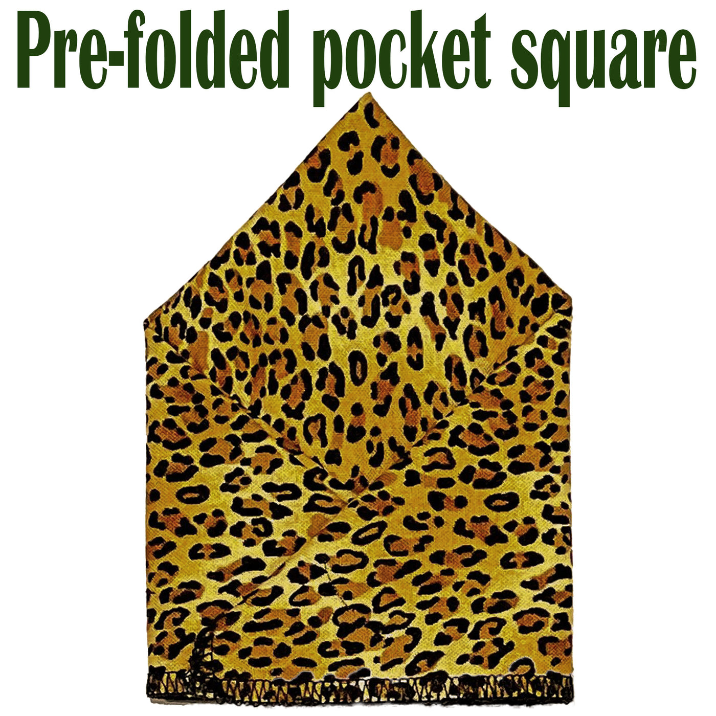 Small Leopard Print design on our pre-folded pocket square is  25cm x 25cm, pre-folded so just pop it straight in your pocket. Handmade from 100% Cotton
