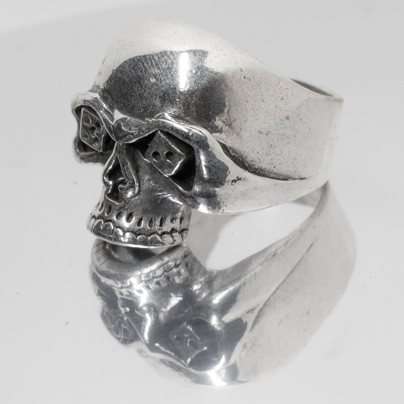 Lucky Ace Skull ~ 925 Sterling Silver (Size guide in Description)