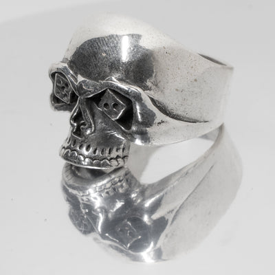 Lucky Ace Skull ~ 925 Sterling Silver (Size guide in Description)