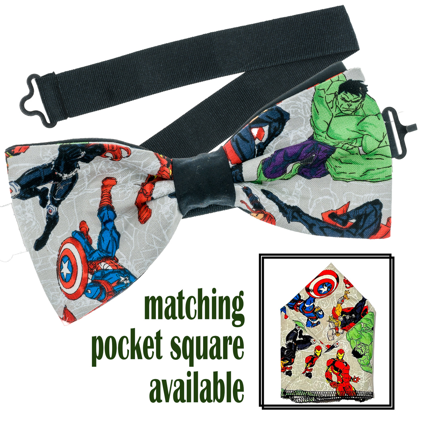 Marvel Bow Tie & Pocket Square