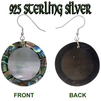 Mother of Pearl & Abalone (Paua Shell) Earrings -  .925 sterling silver