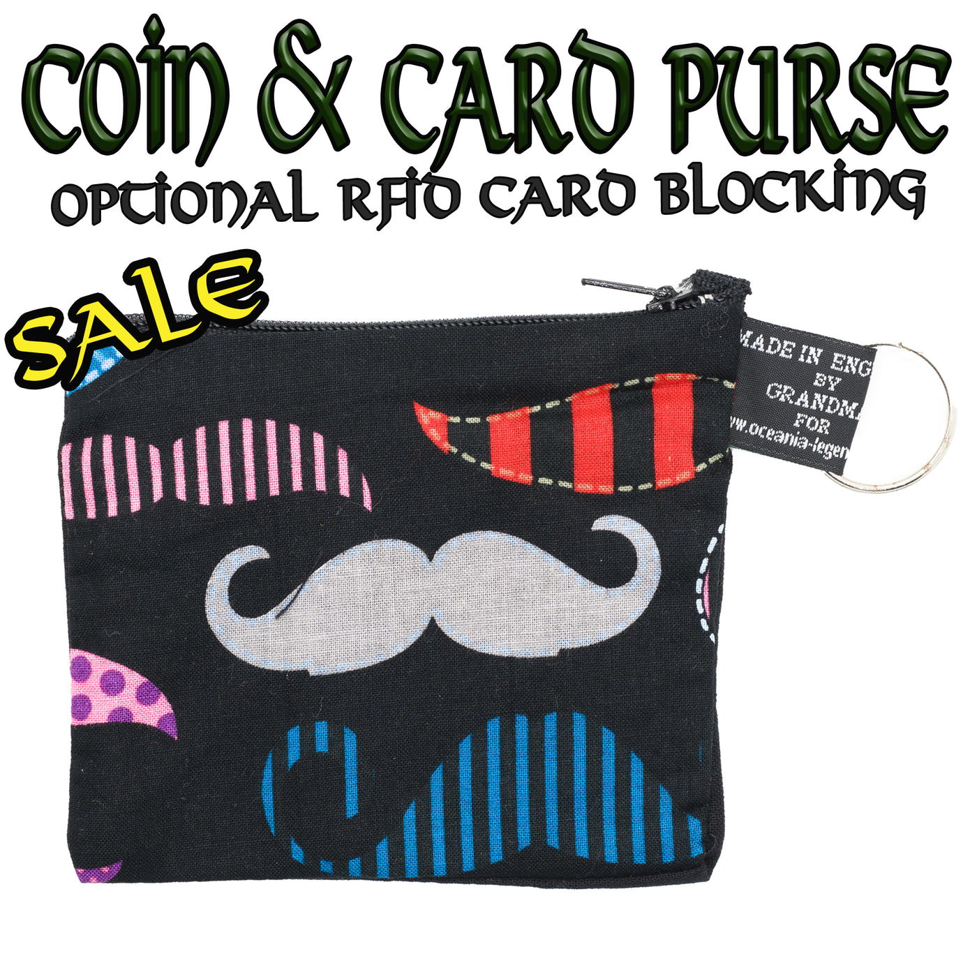 Moustache Coin & Card Purse