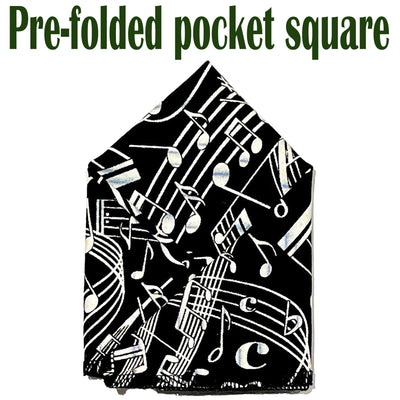 Perfect accessory for any musician, our pre-folded pocket square is approx. 25cm x 25cm, pre-folded so you can pop it straight in your breast pocket. Handmade from 100% Cotton
