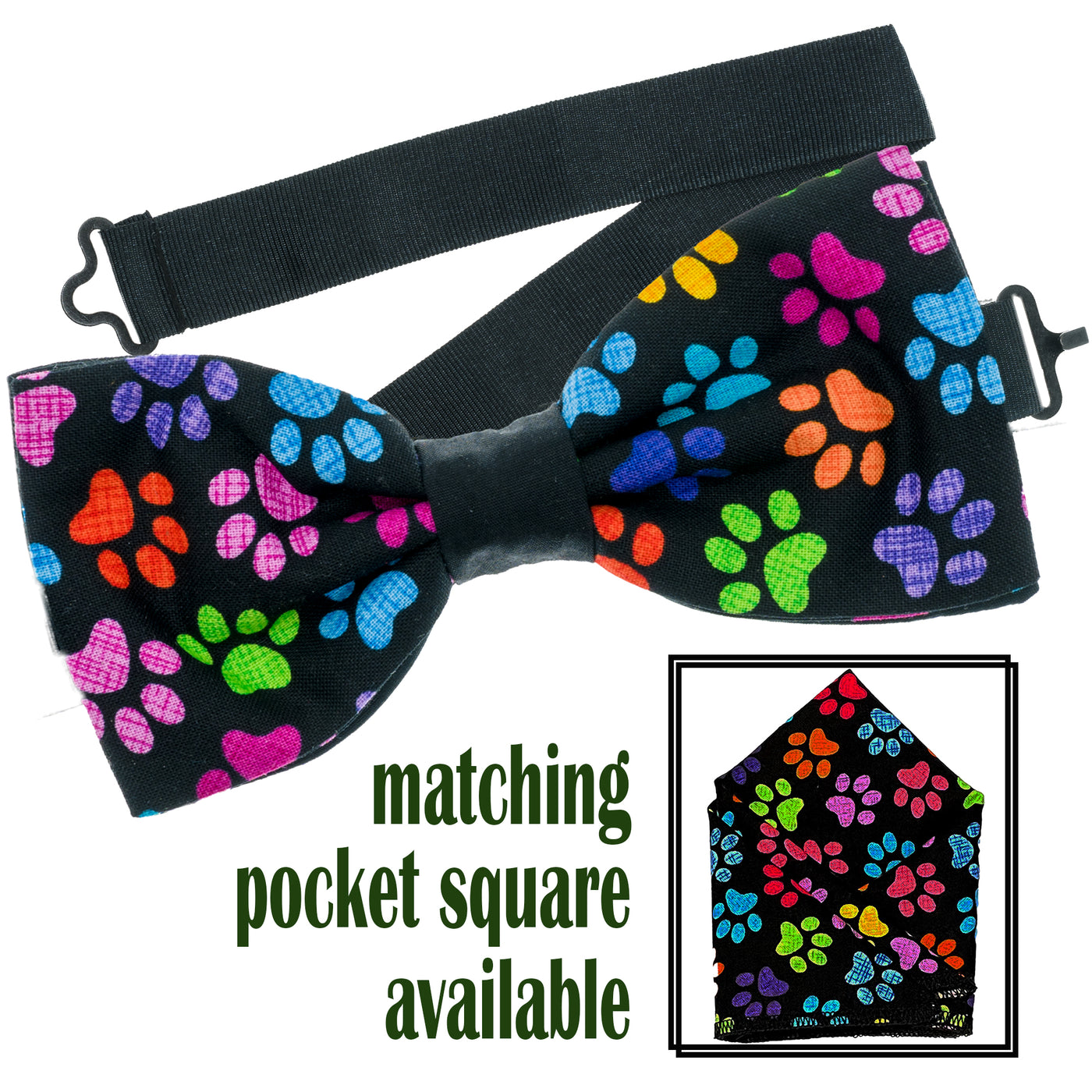 Paw Print Bow Tie & Pocket Square