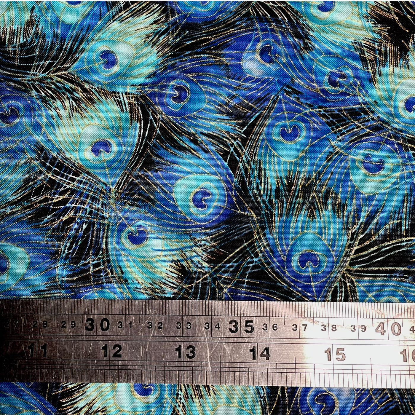 Peacock eye feather bandana approximately 21.5" x 21.5"  100% cotton