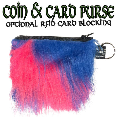 Pink & Blue Fluffy Coin & Card Purse