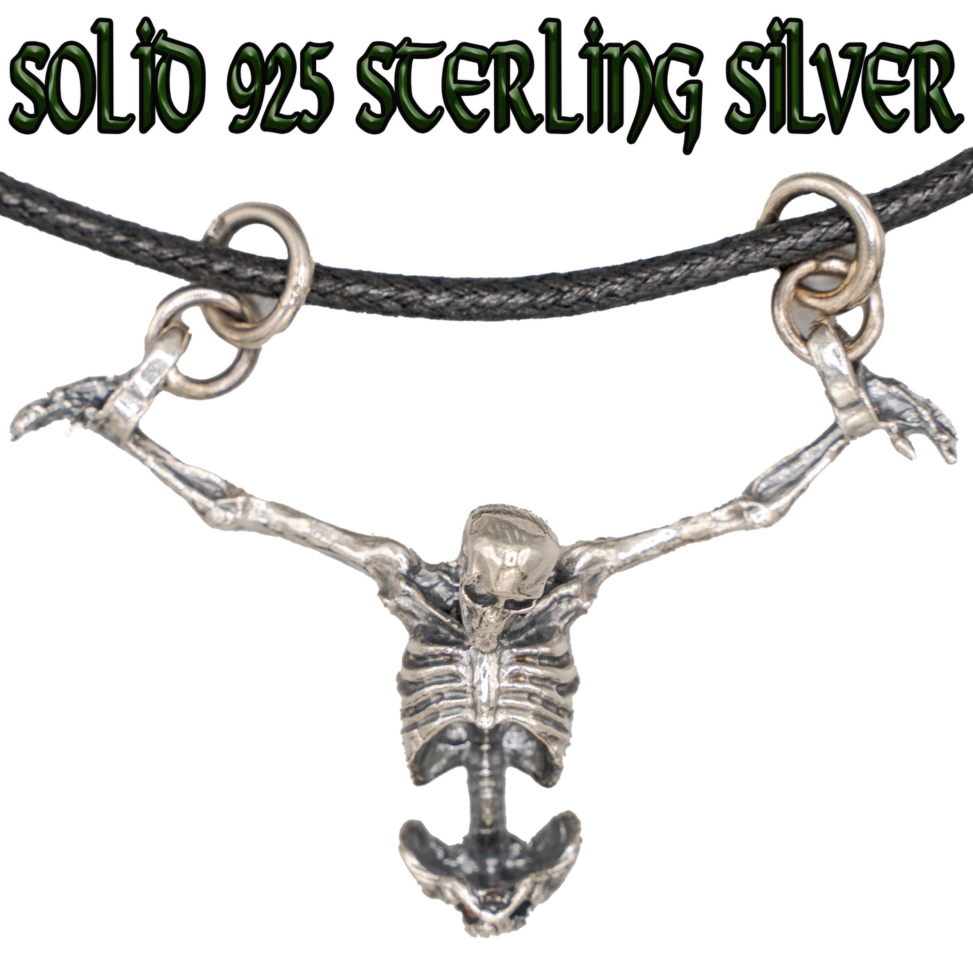 Skeleton Prisoner Pendant .925 Solid Sterling Silver