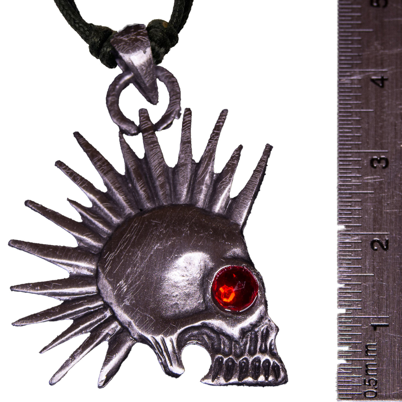 Punk Rocker Skull Pewter Pendant