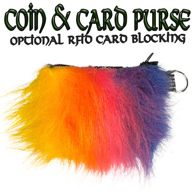 Rainbow Fluffy Coin & Card Purse
