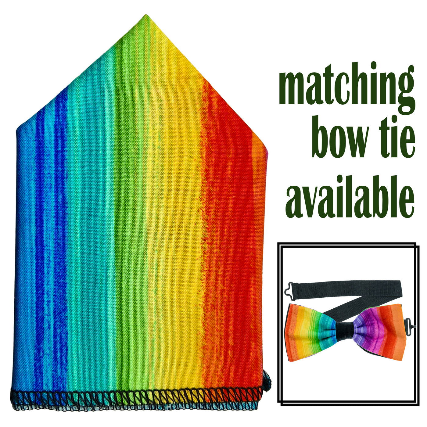 Rainbow Pocket Square & Bow Tie
