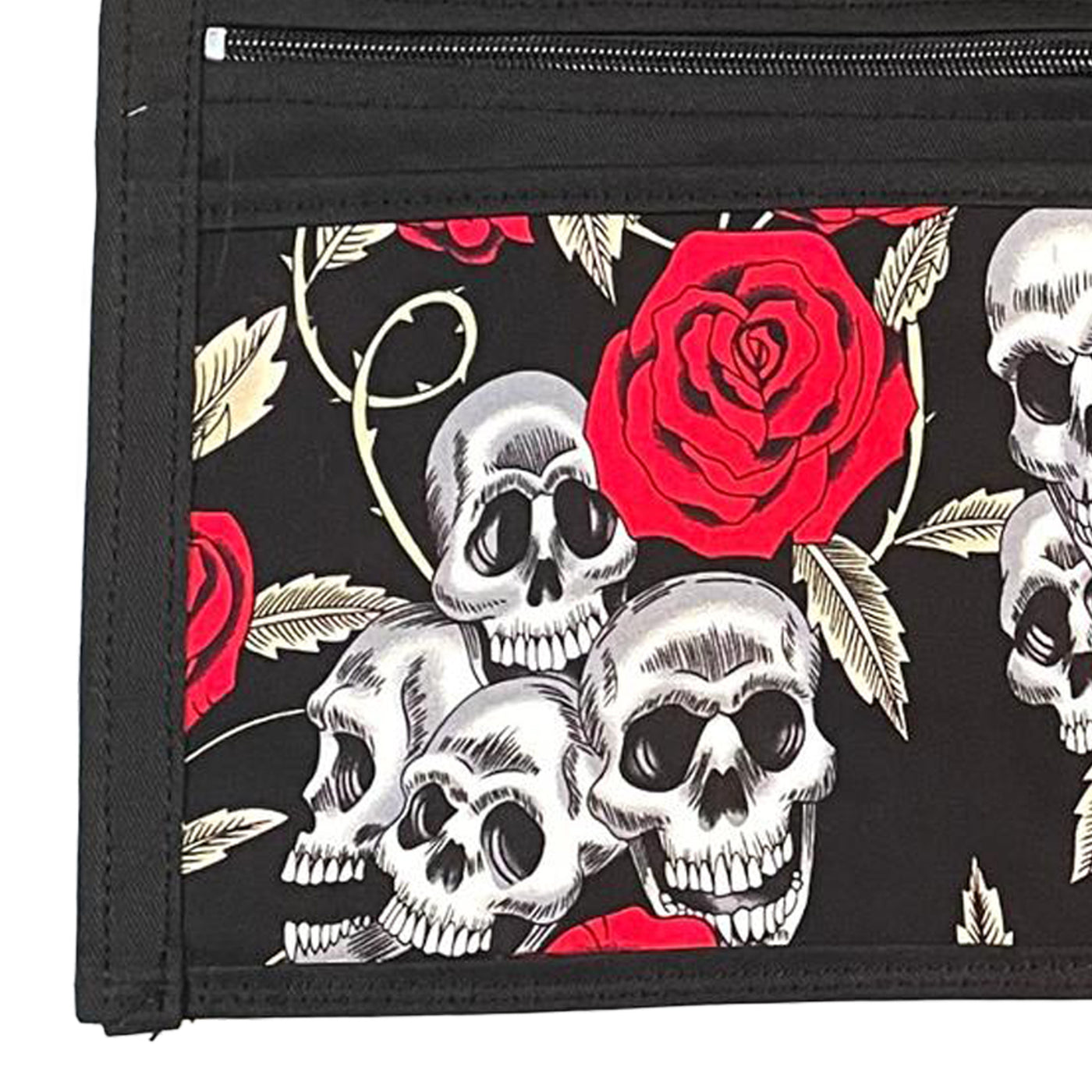 Skull & Red Roses Market Trader Money Belt Pouch