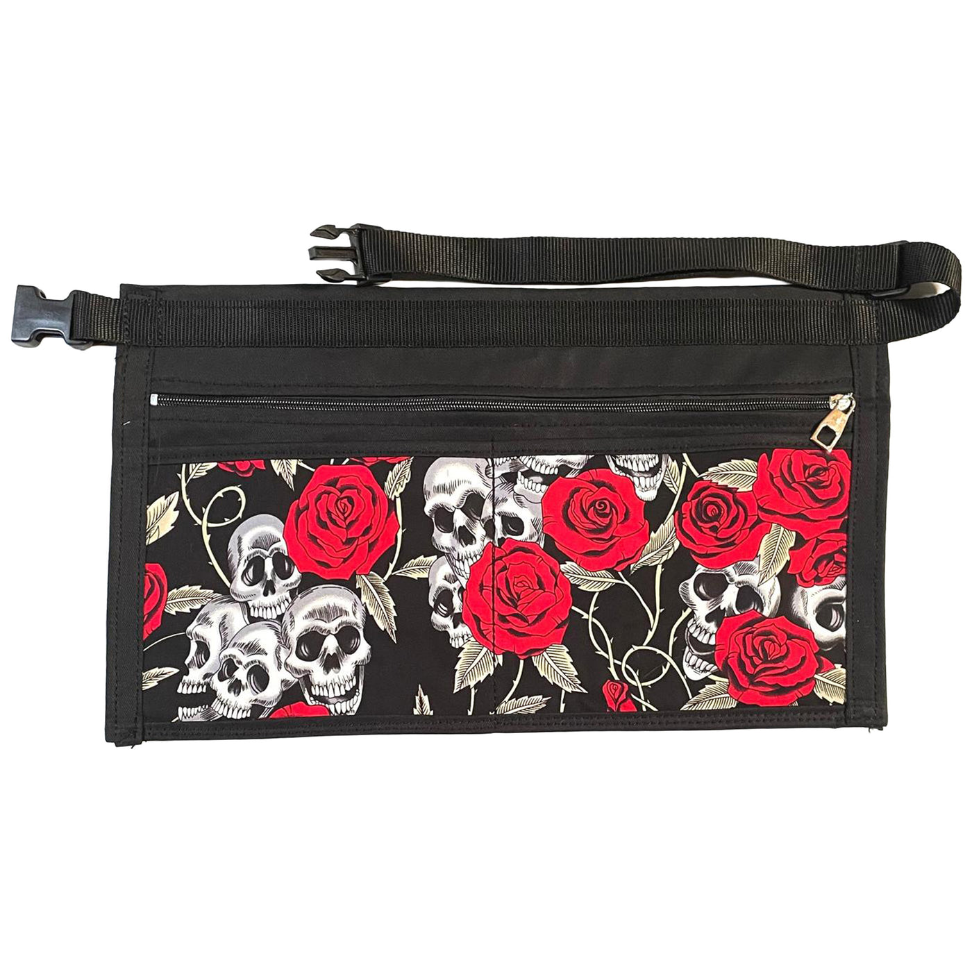 Skull & Red Roses Market Trader Money Belt Pouch