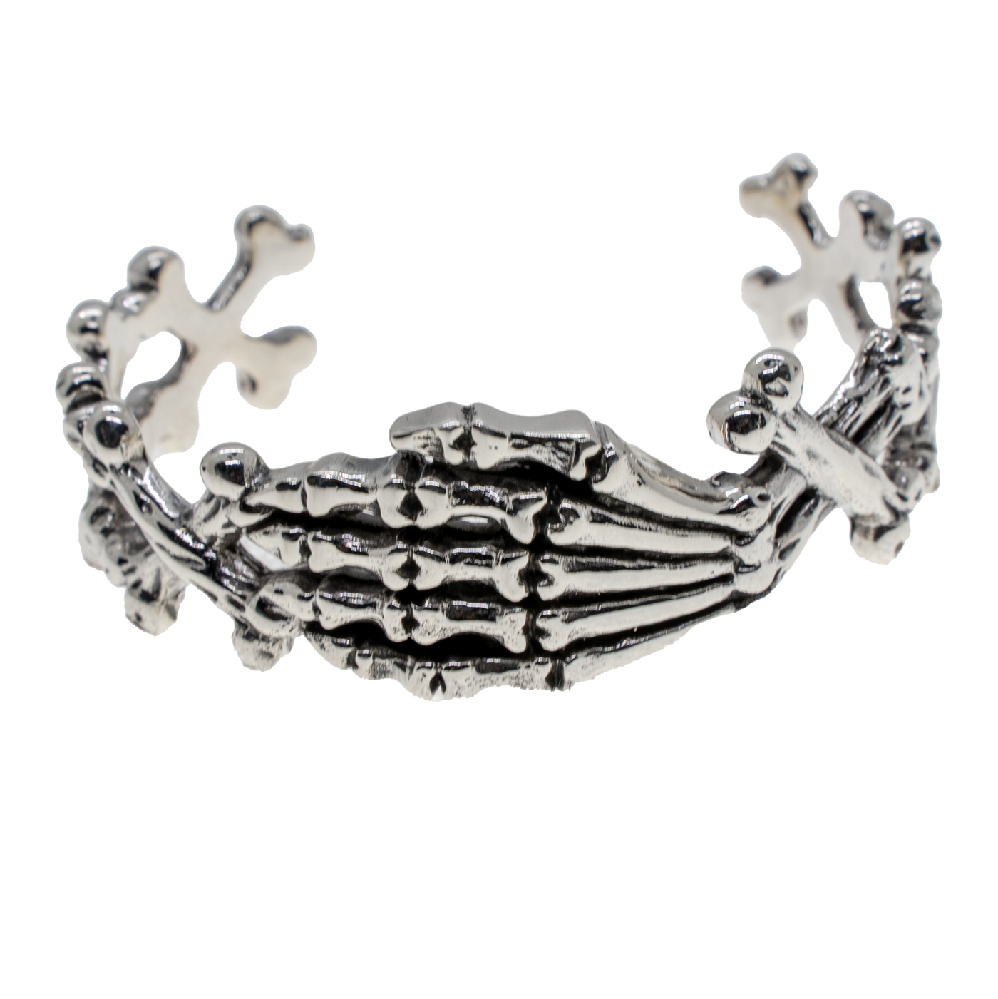 Skeleton Hand with cross bones Bangle - .925 sterling silver