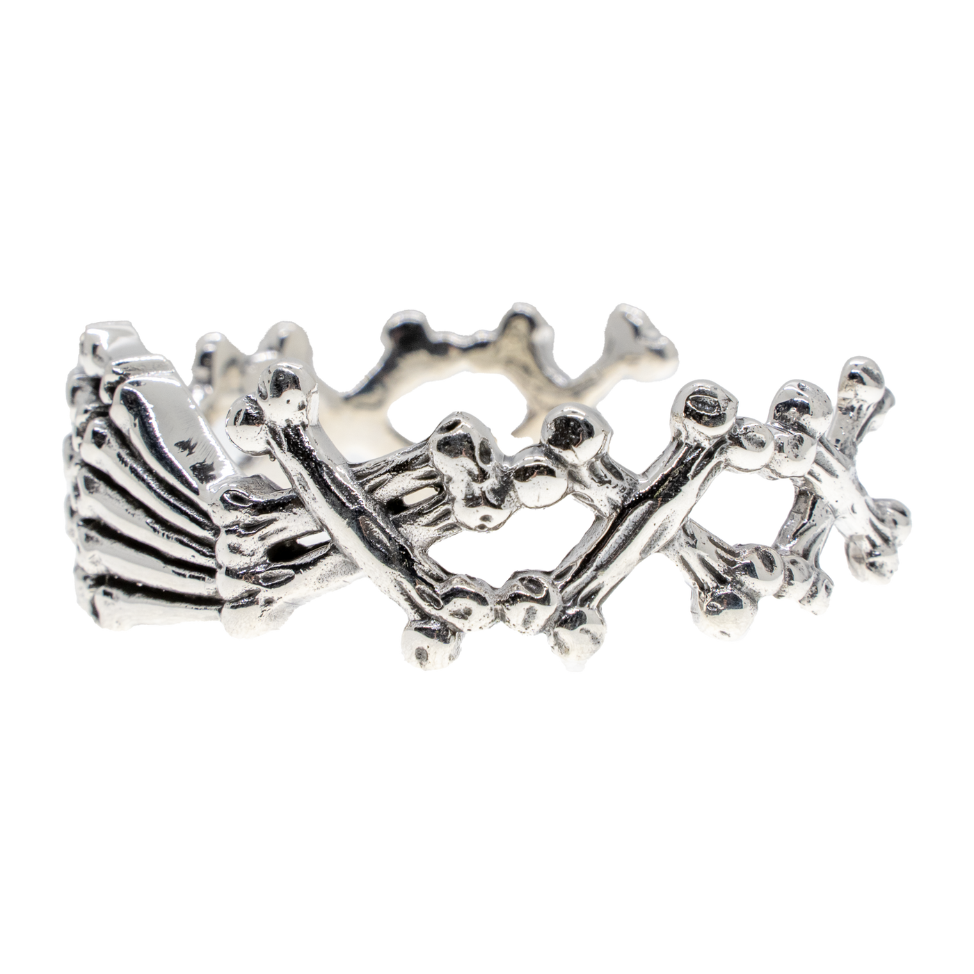 Skeleton Hand with cross bones Bangle - .925 sterling silver