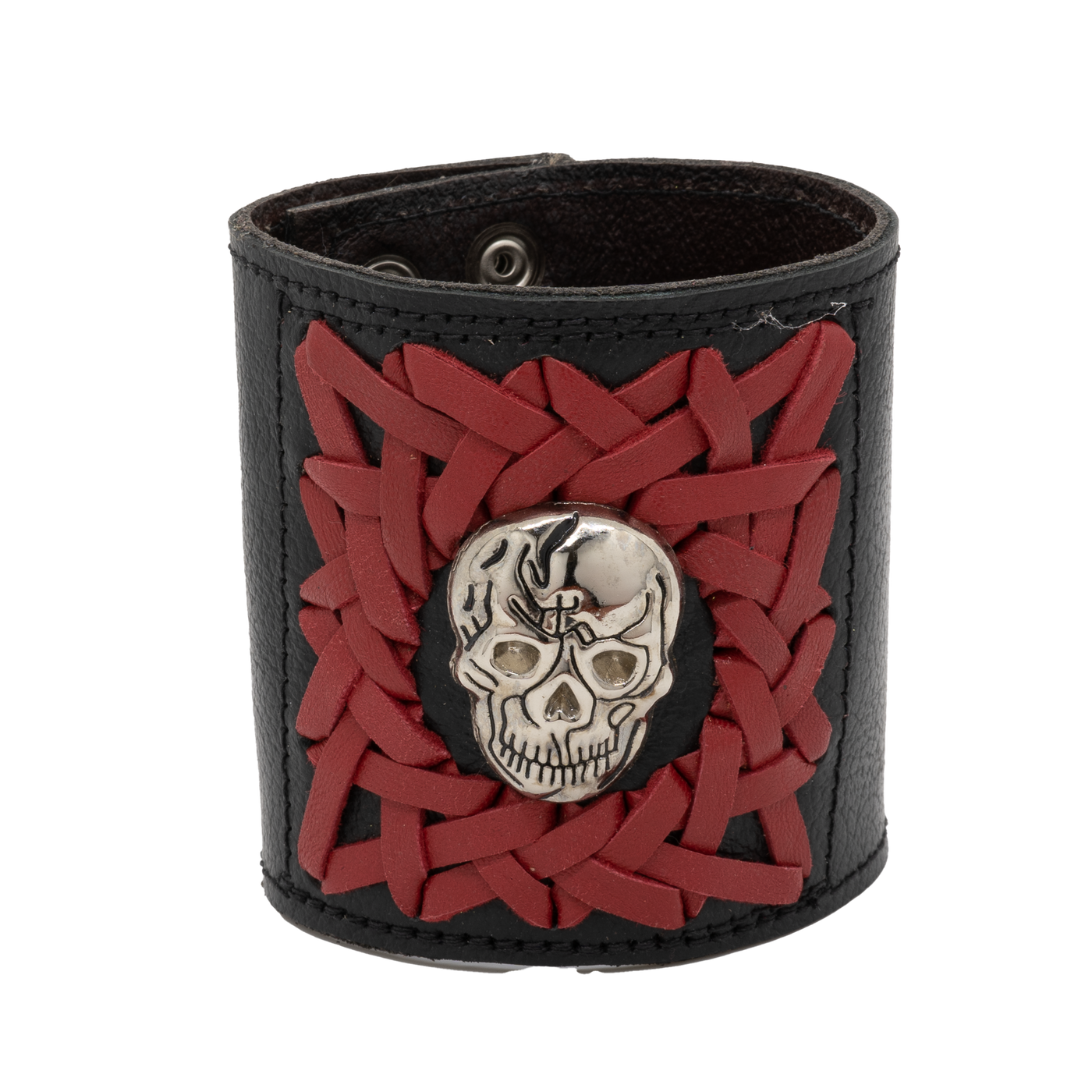 3D Skull Leather Wristband