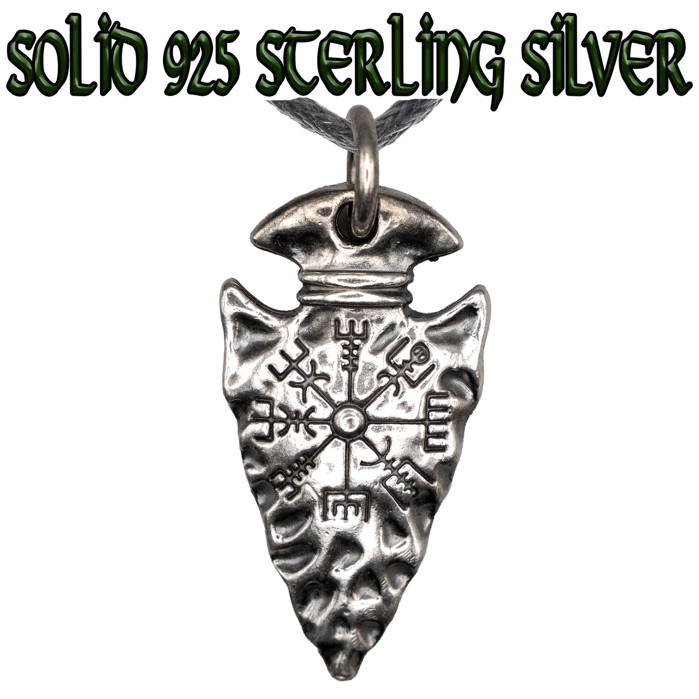 Nordic Compass Spear Head Pendant 925 sterling silver