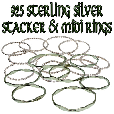 Stacker, Keeper & Midi Rings ~ 925 Sterling Silver