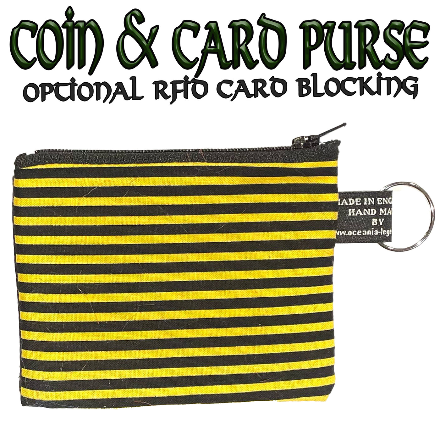 Bee Striped Coin & Card Purse