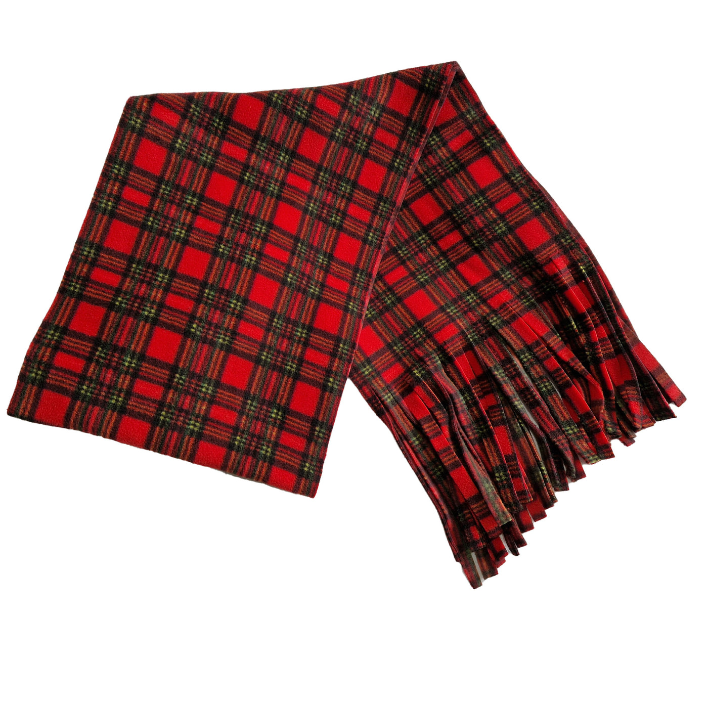 Royal Stewart red & black tartan design scarf handmade from anti pill polar fleece approx . 180 x 28cm
