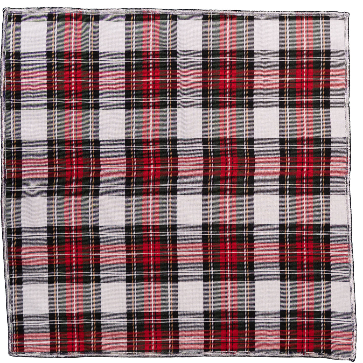 White Stewart Tartan Polyester Bandana