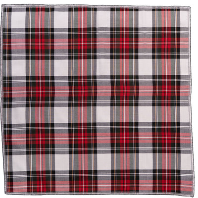 White Stewart Tartan Polyester Bandana