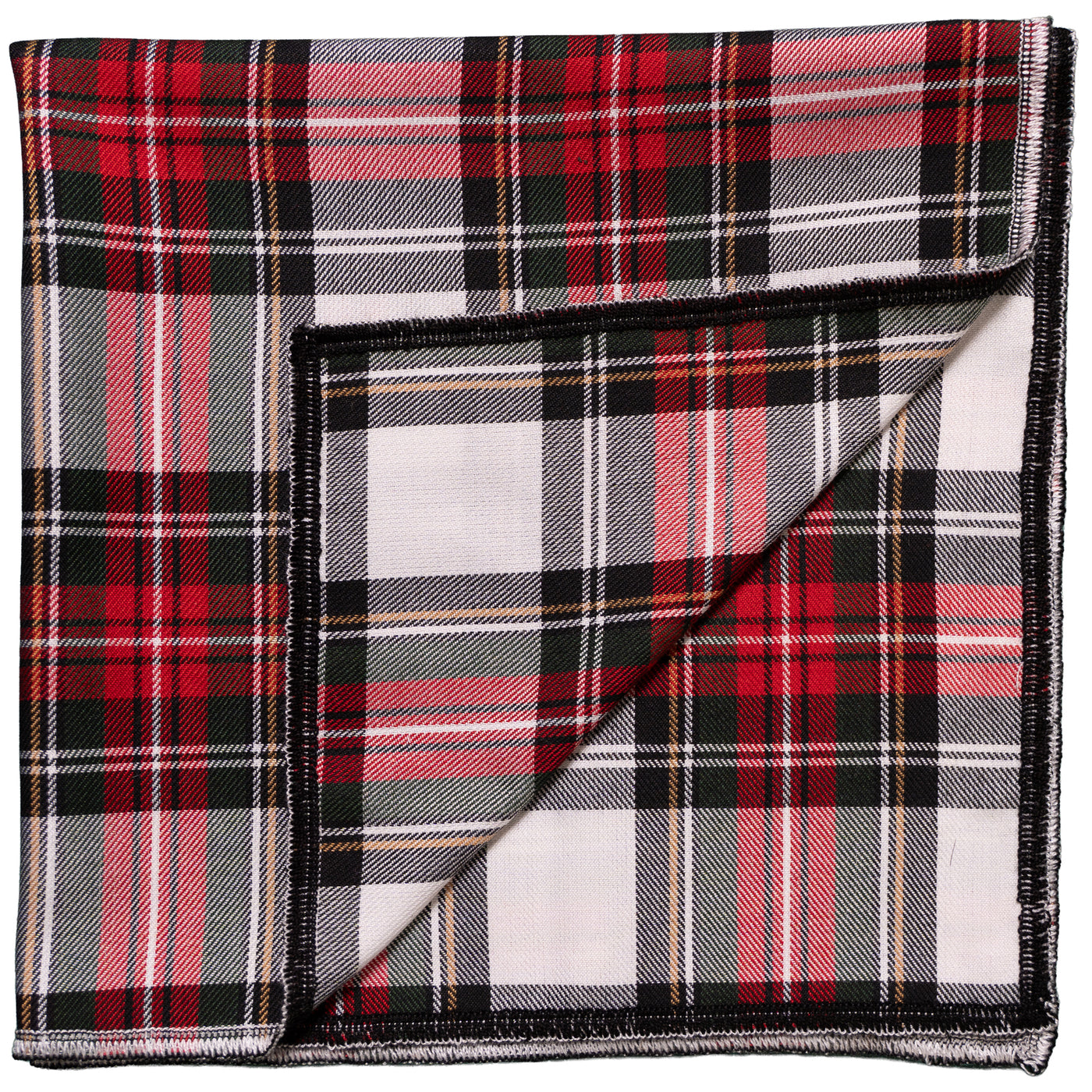 White Stewart Tartan Polyester Bandana