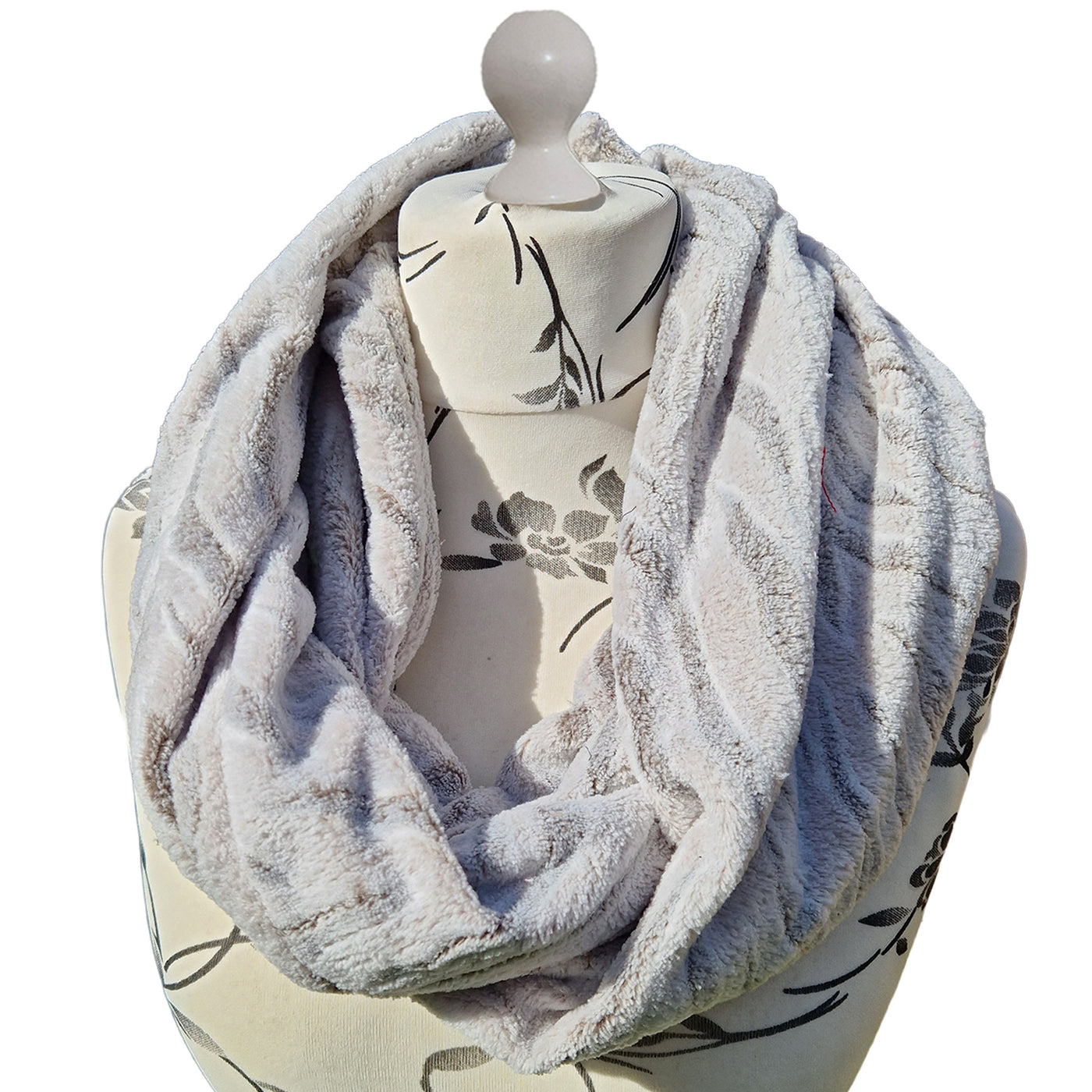 Snow Tiger Fleece Twisted Infinity Scarf - 3 colours to choose from